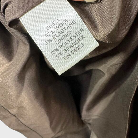 Banana Republic Pencil Skirt I Size 8 I Brown Wool Twill Dark Academia Corpcore - Picture 4 of 6